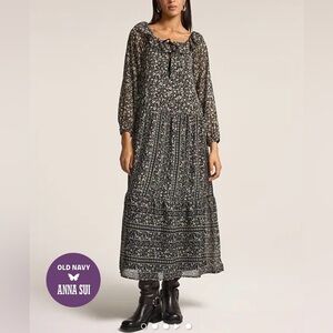 NWT Anna Sui X Old Navy tiered ruffle Maxi Dress, size small